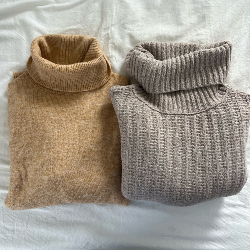 Universal Thread Turtleneck Sweater Duo - Brown and Gray